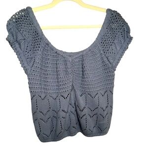 Aéropostale Crocheted Romantic Cottage-Core Cap
Sleeved Sweater Top blue Size L